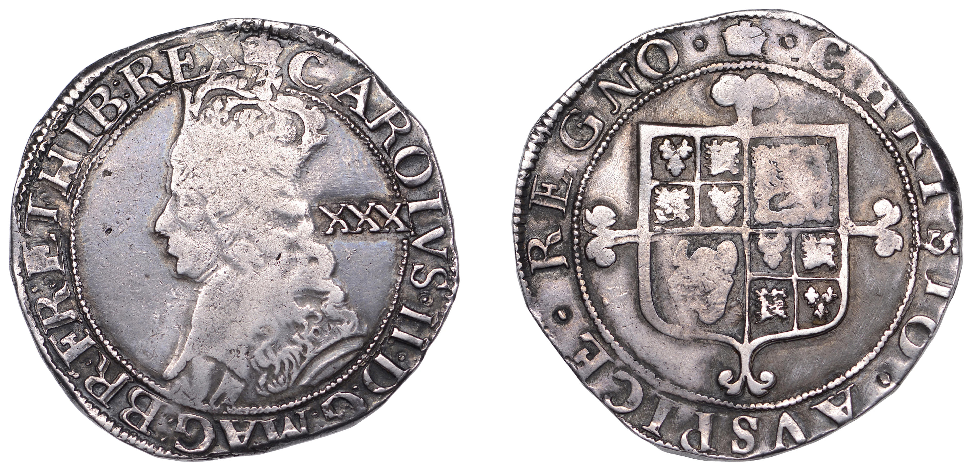 Charles II (1660-1685), Third Hammered issue, Halfcrown, mm. crown