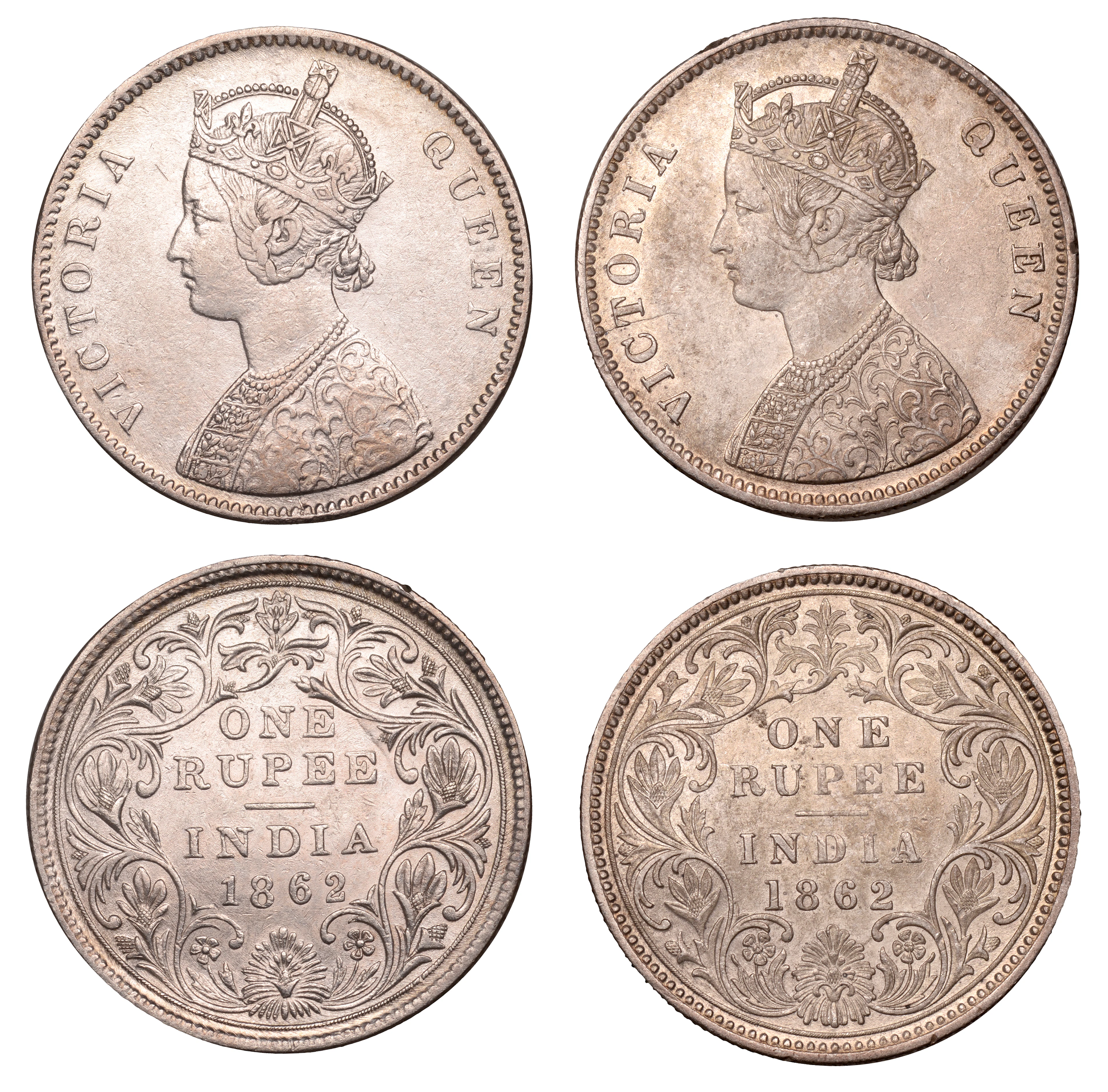 India, British India, Victoria, Victoria, Silver Rupees (6) 1862 [1864-5]