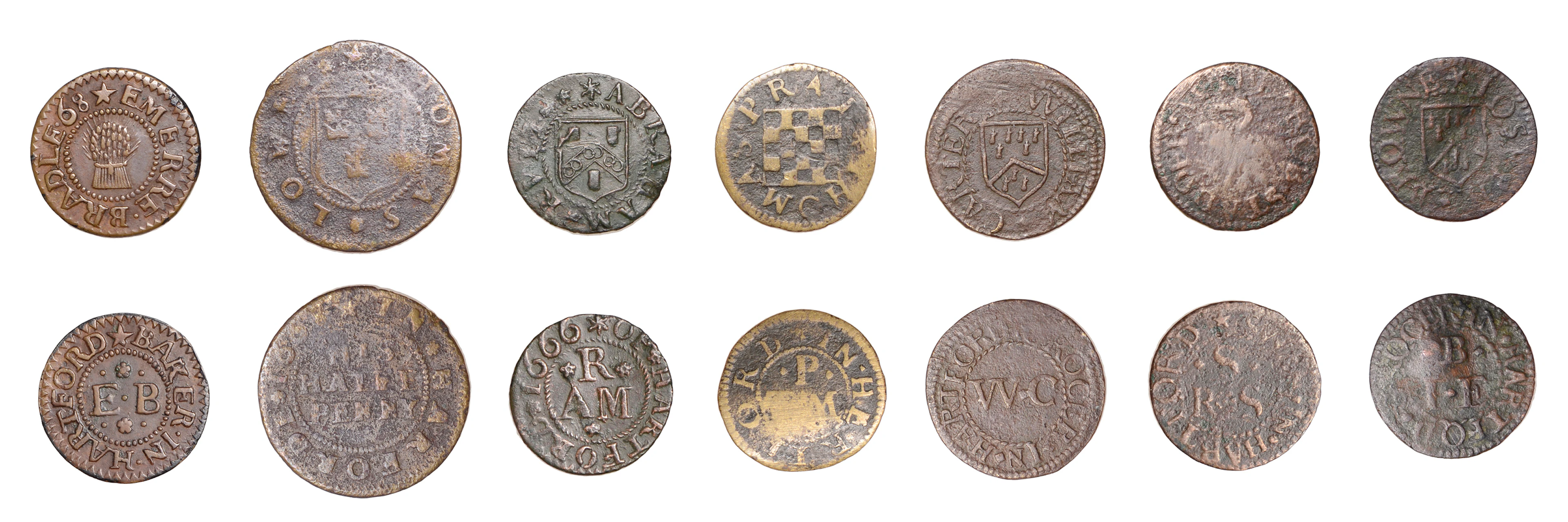 HERTFORDSHIRE, Hertford, Emerre Bradle, Farthing, [16]68, 1.13g/6h