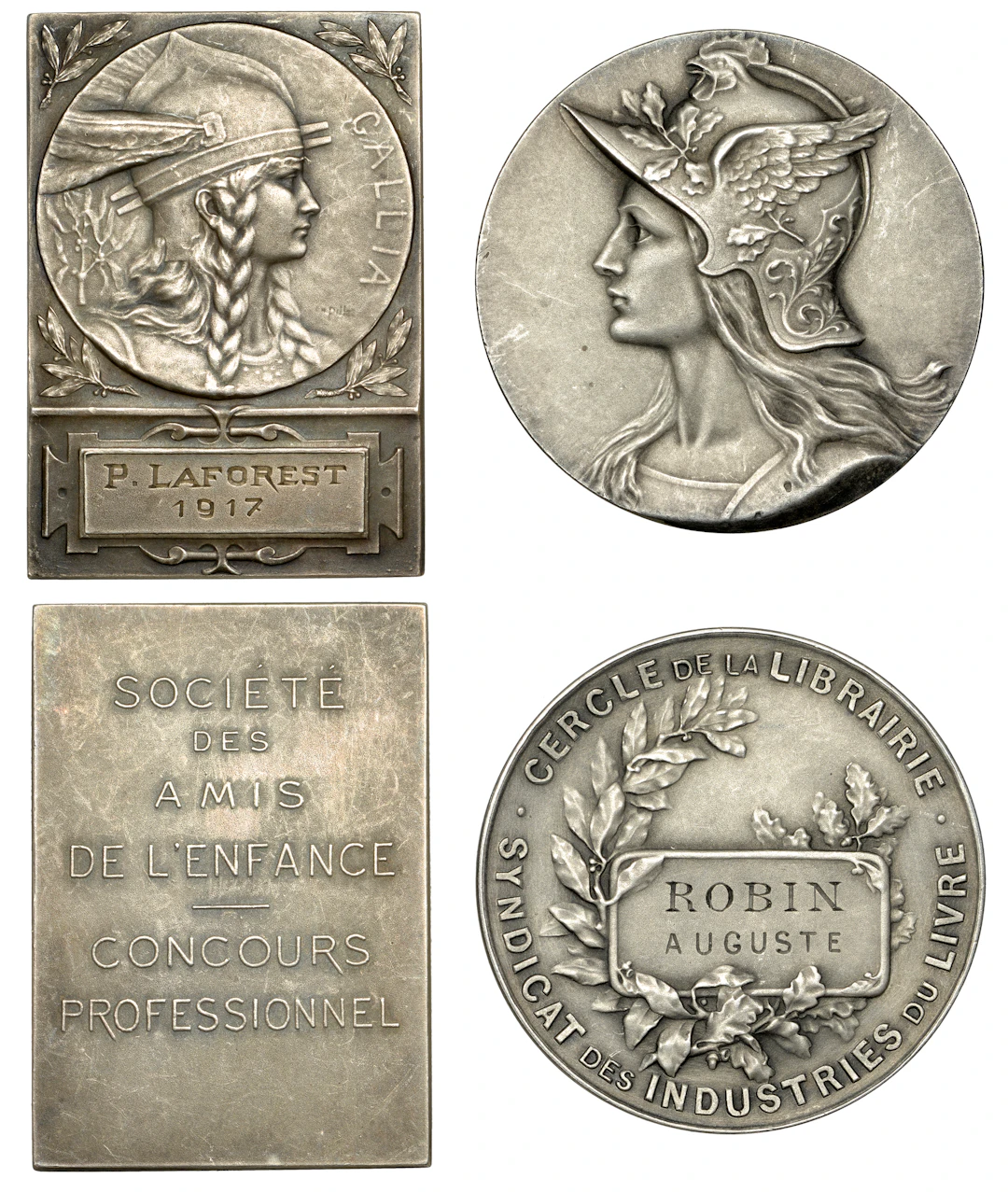 France, Gallia, c. 1905, a silver plaquette by C. P. Pillet for the