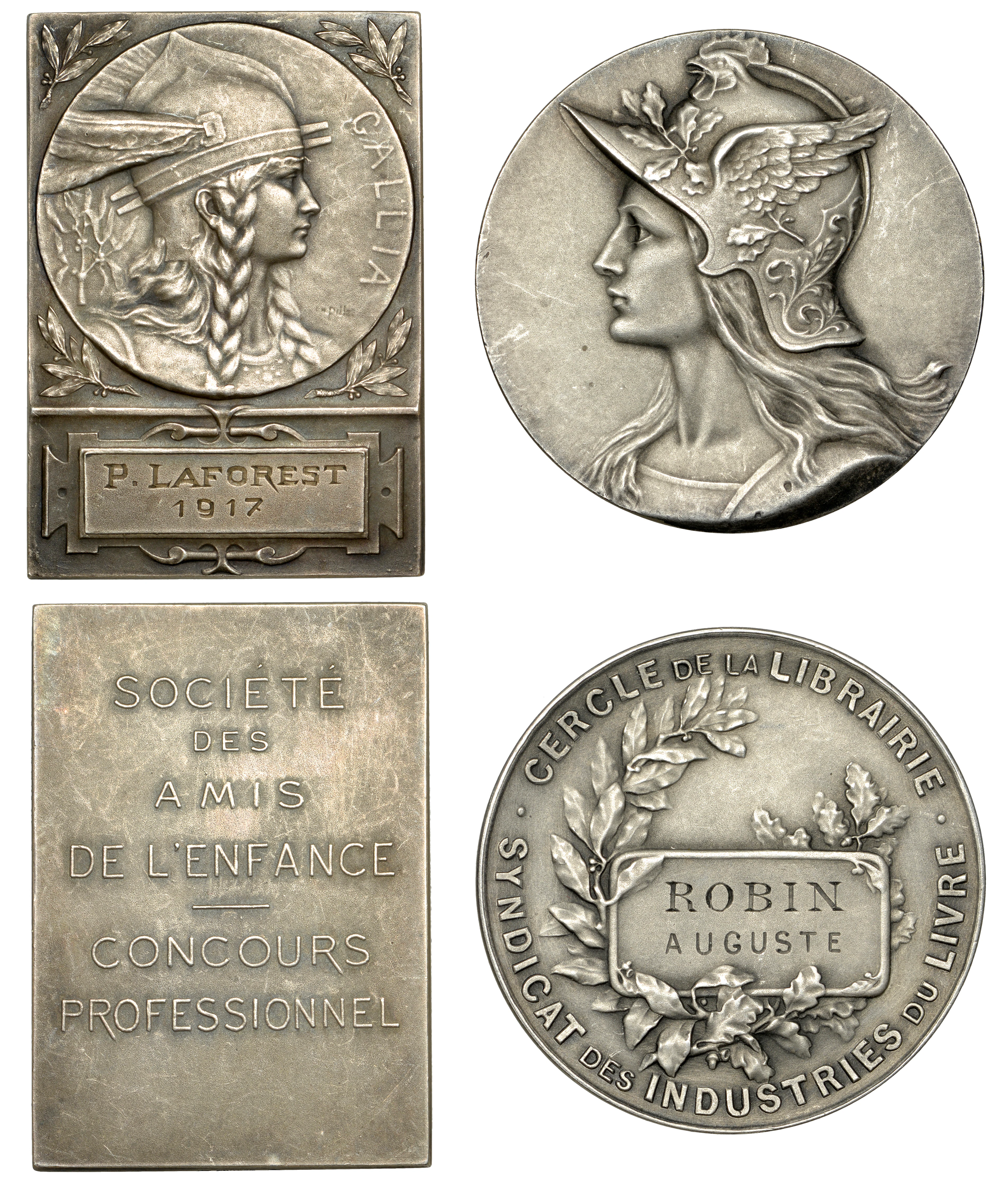 France, Gallia, c. 1905, a silver plaquette by C. P. Pillet for the