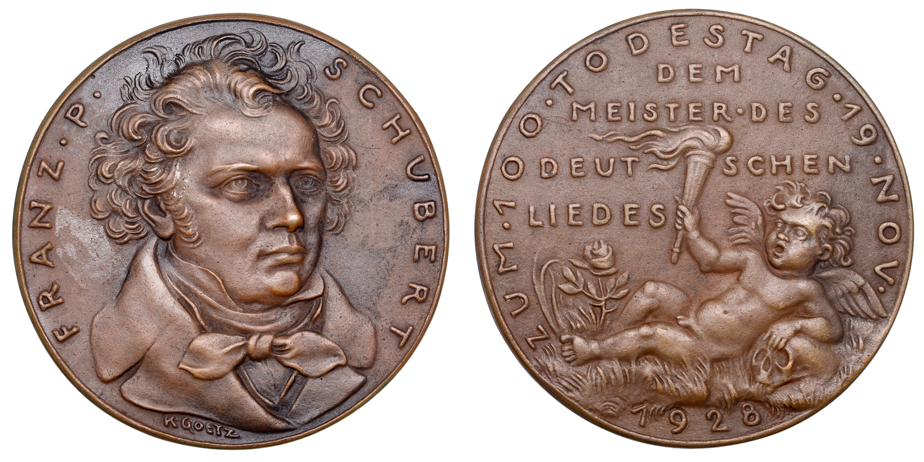 Germany, Centenary of the Death of Ludwig van Beethoven, 1928, a bronze