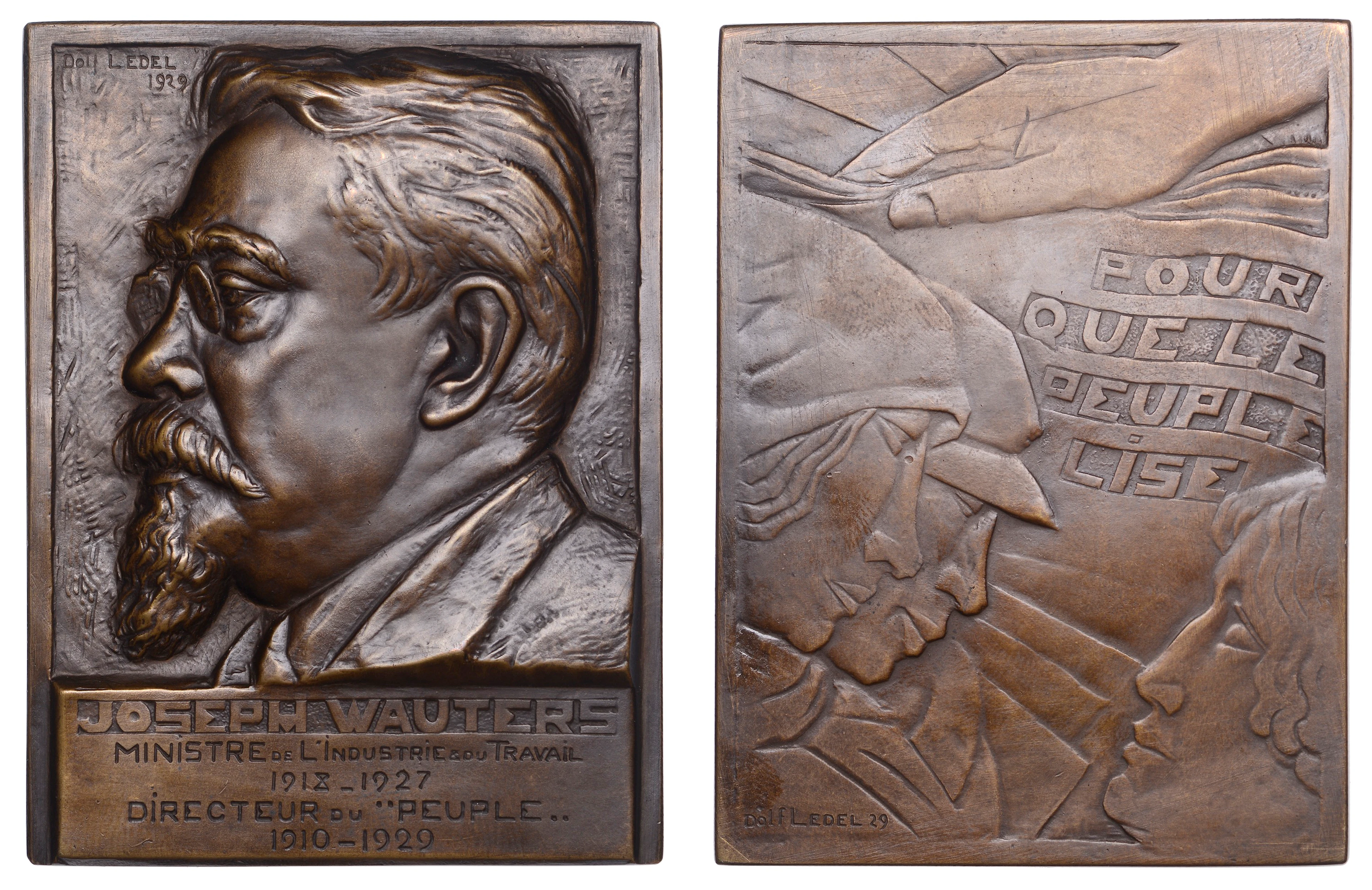BELGIUM, Décès de Joseph Wauters [Death of Joseph Wauters], 1929