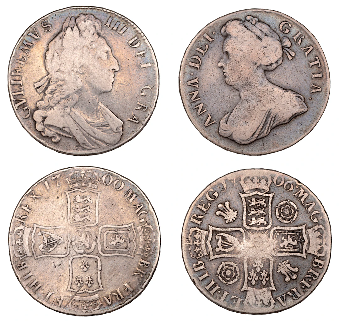 William III, Crown, 1700, edge dvodecimo (ESC 1010; S 3474); Anne