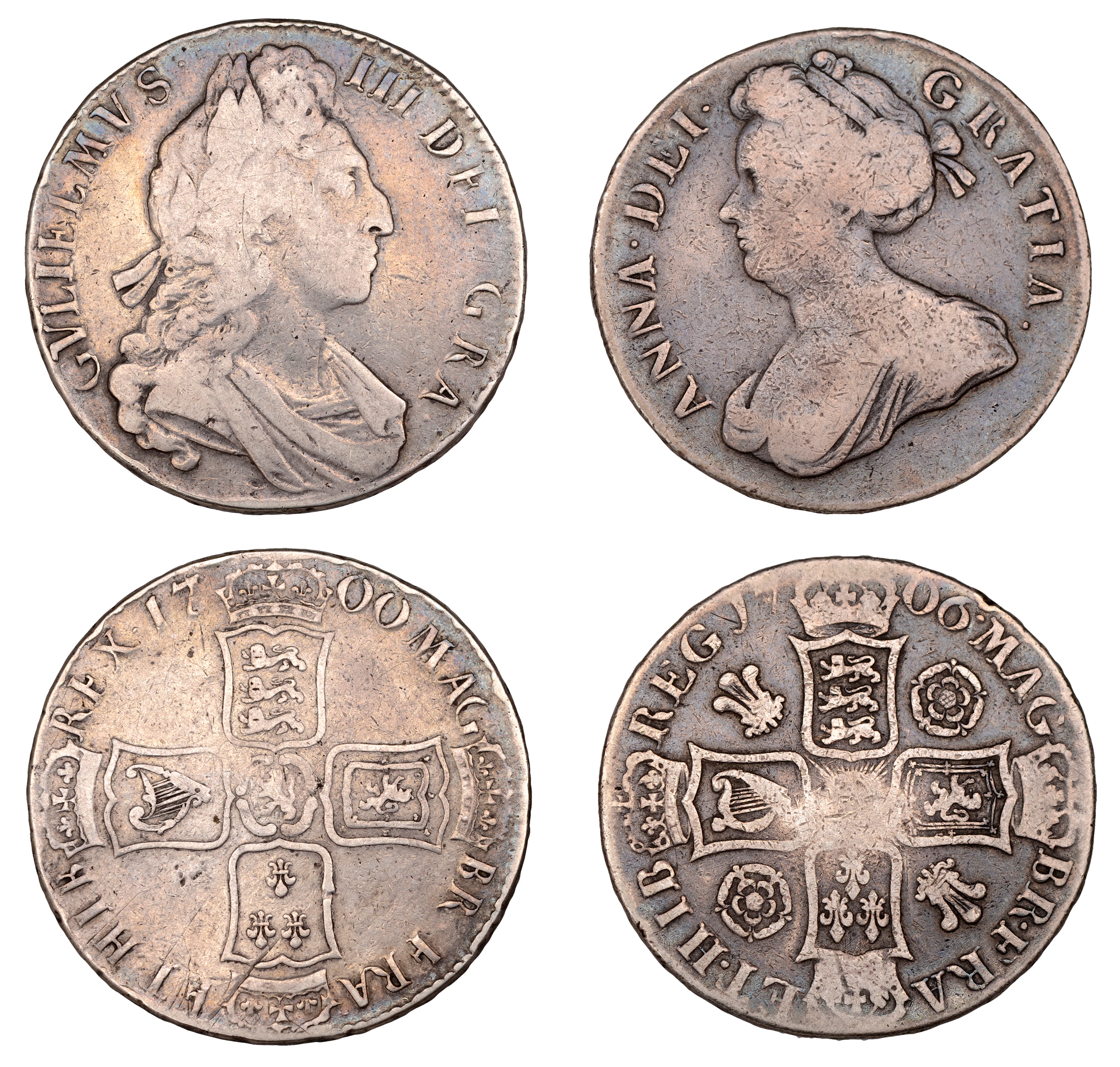 William III, Crown, 1700, edge dvodecimo (ESC 1010; S 3474); Anne