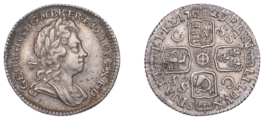 George I (1714-1727), Sixpence, 1723 ssc, larger lettering (ESC 1614;