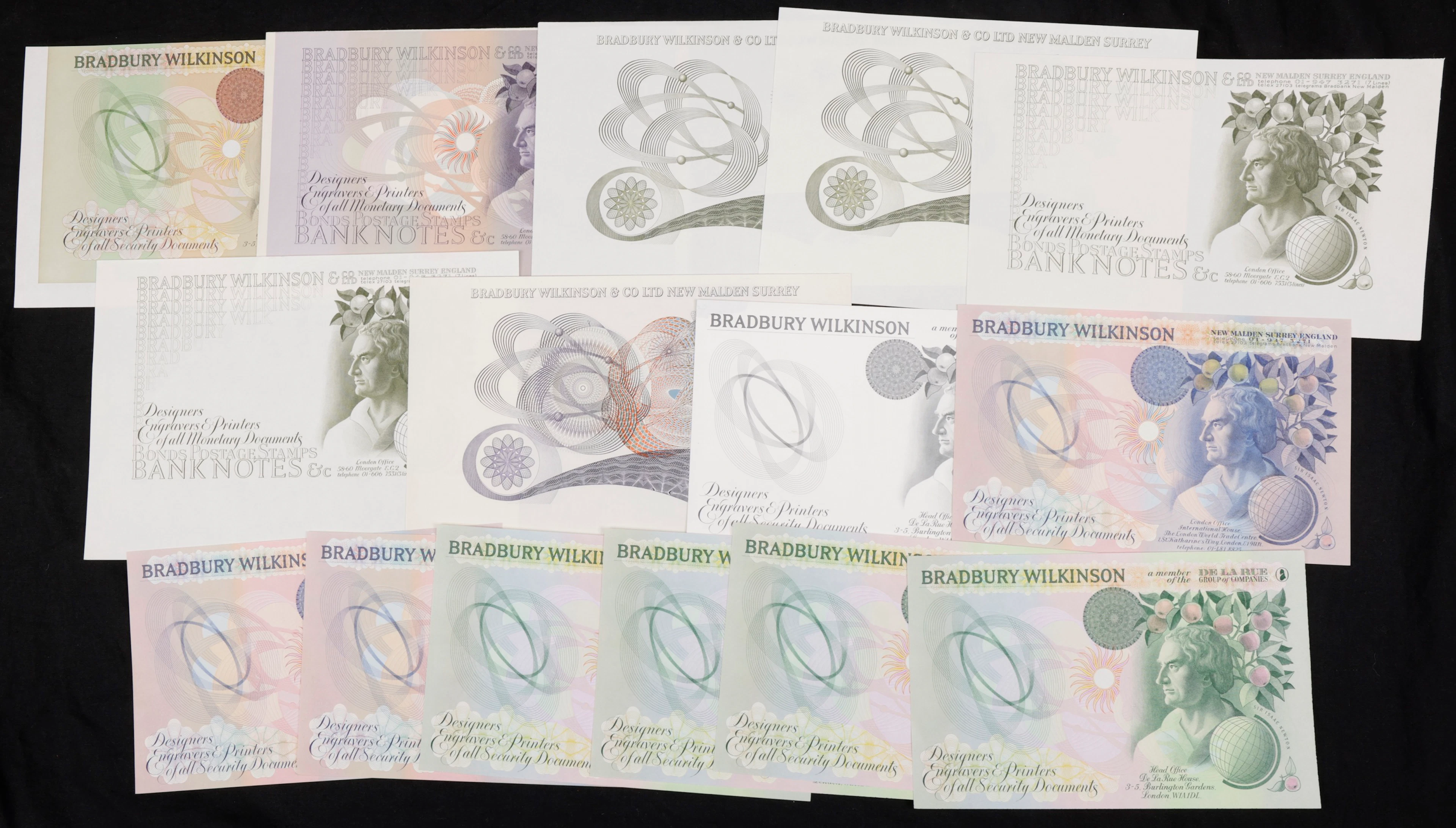 Bradbury Wilkinson, a group of Isaac Newton house notes of various