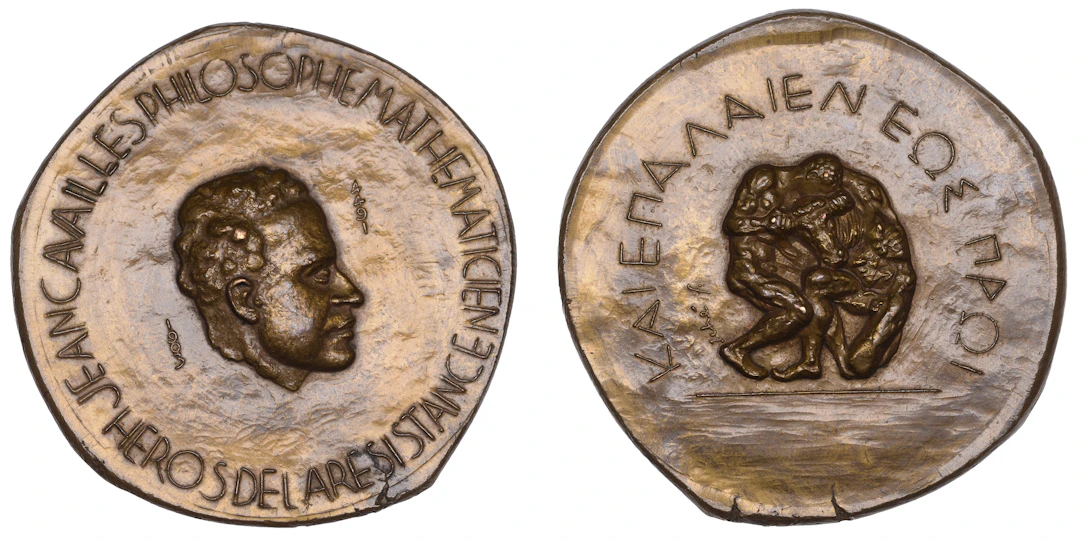 FRANCE, Jean Cavaillès, 1949, a cast bronze medal by R. Iché, bust