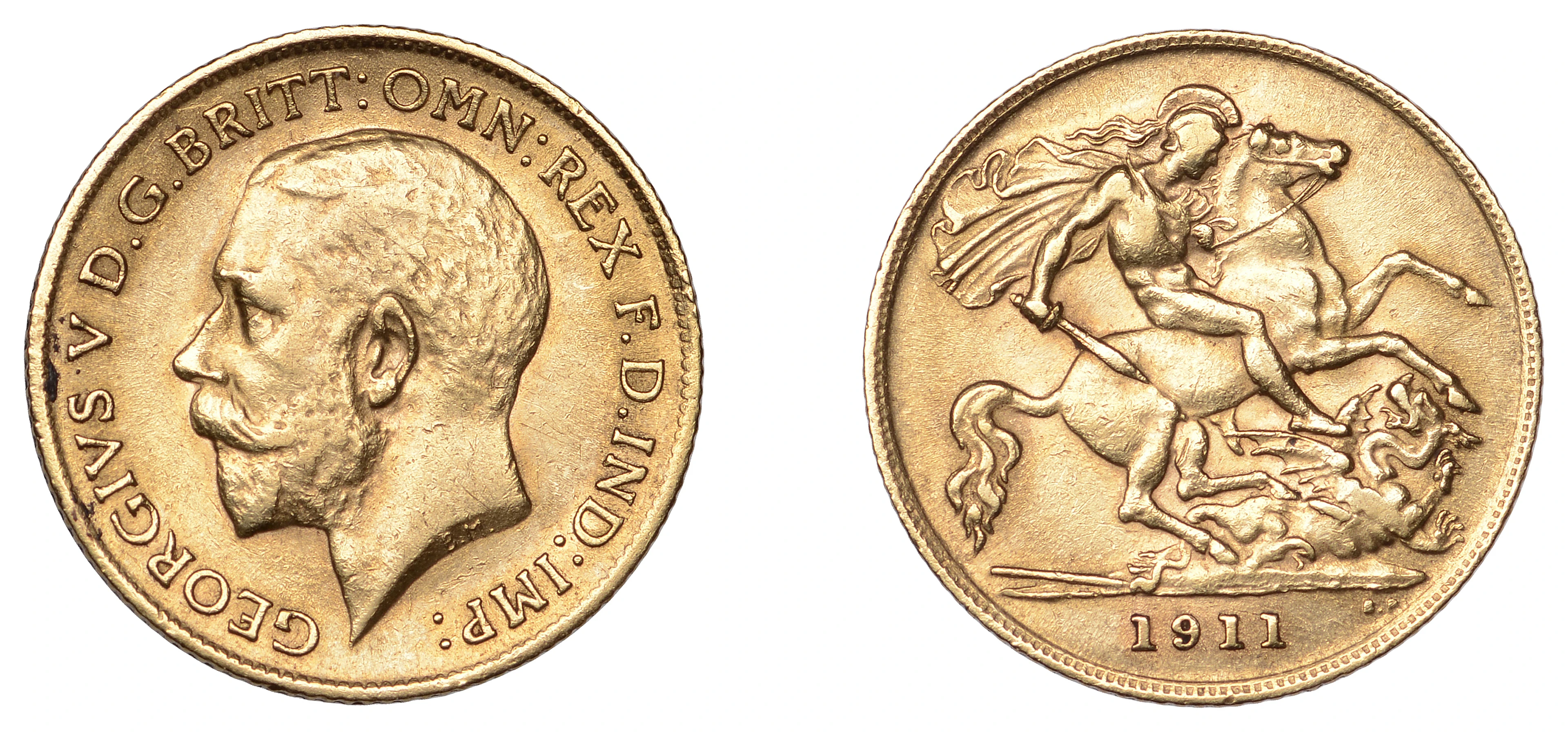George V (1910-1936), Half-Sovereign, 1911 (Hill 526; S 4006). Very