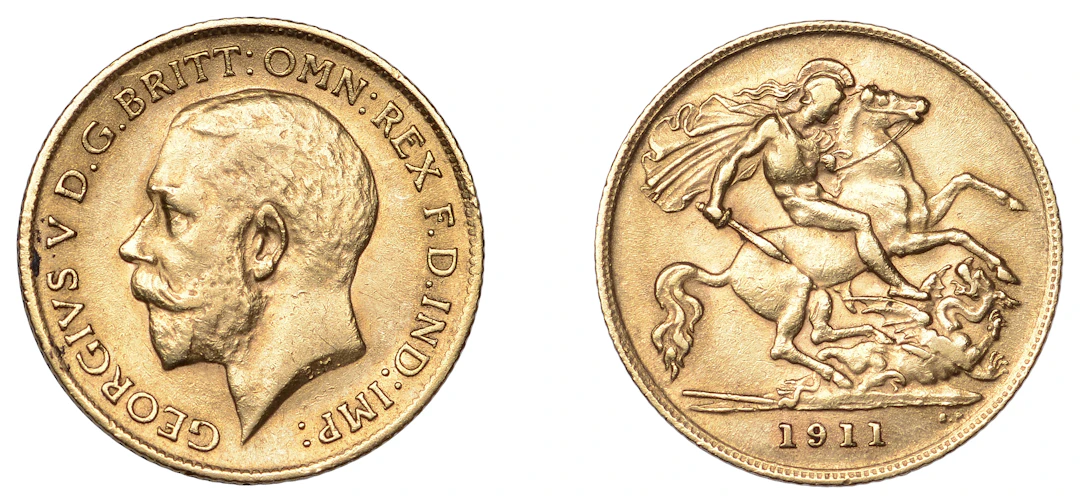 George V (1910-1936), Half-Sovereign, 1911 (Hill 526; S 4006). Very