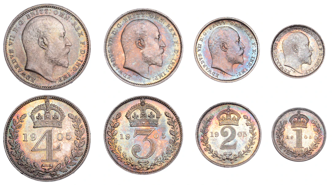 Edward VII (1901-1910), Maundy Set, 1905 (ESC 3611; S 3985). Prettily