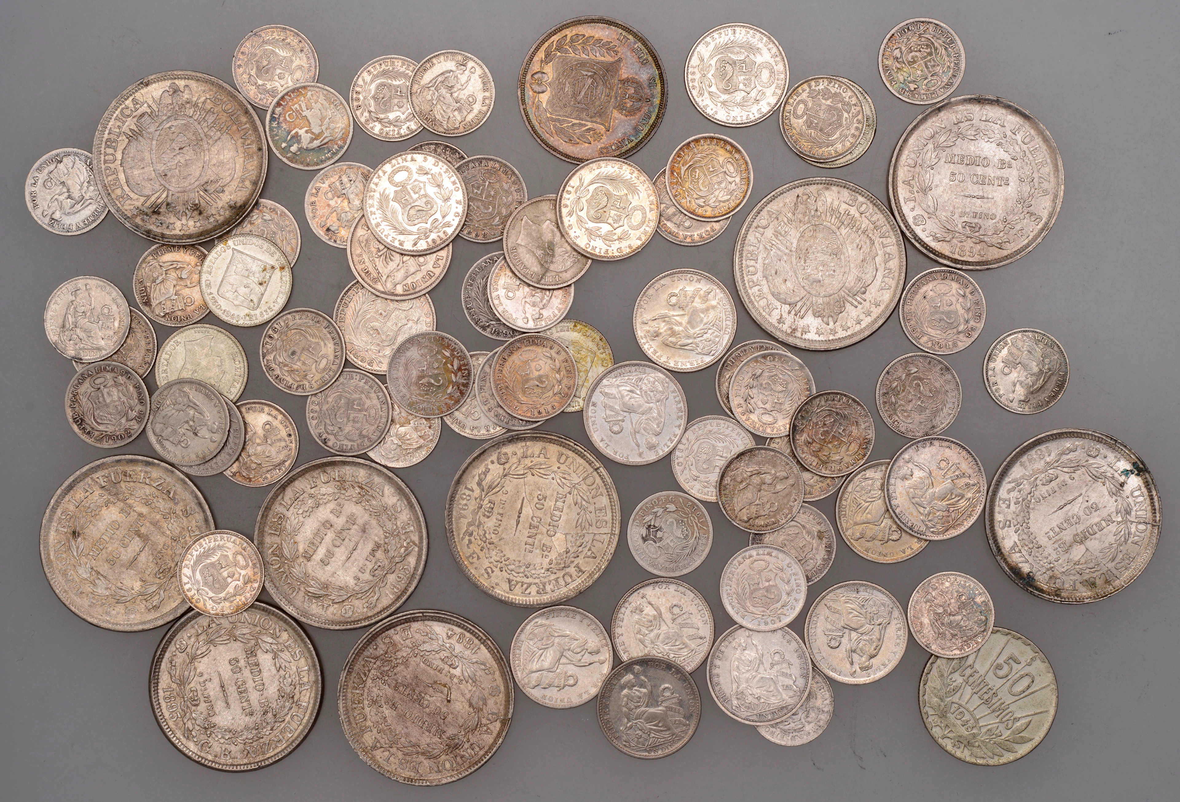 Miscellaneous, BOLIVIA, Republic, Half-Boliviano or 50 Centavos (9)