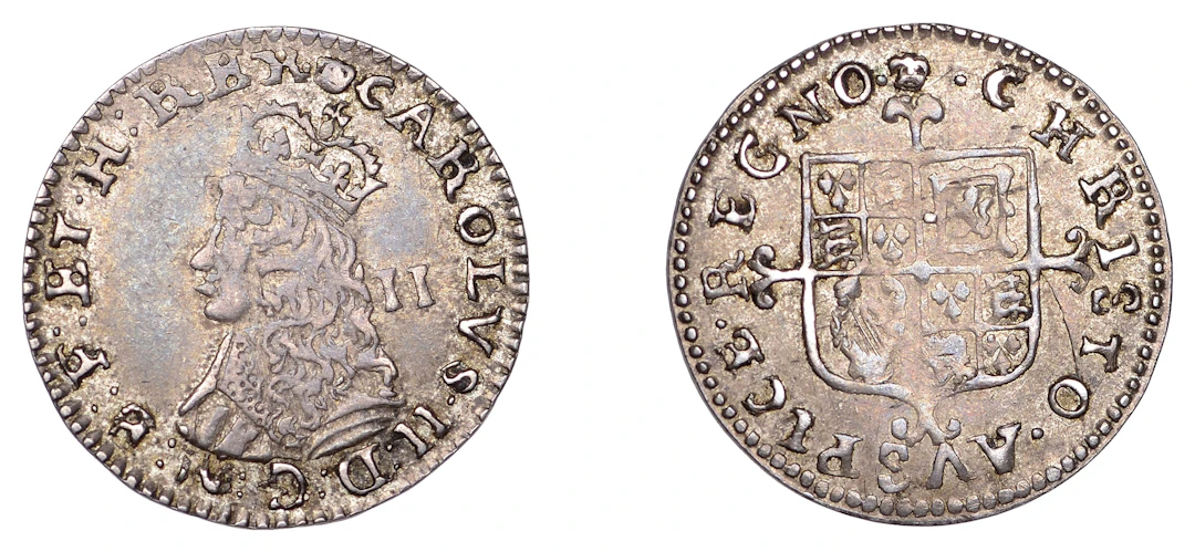 Charles II (1660-1685), Second Hammered issue, Twopence, mm. crown
