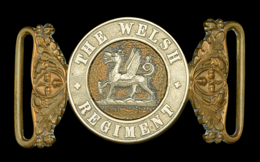 Welsh Regiment, Officer’s Waist Belt Clasp. A very good and scarce