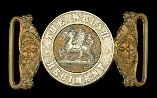 Welsh Regiment, Officer’s Waist Belt Clasp. A very good and scarce
