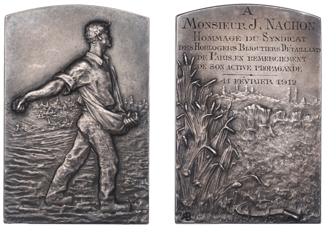 FRANCE, Le Semeur [The Sower], 1904, an Art Nouveau silver plaque