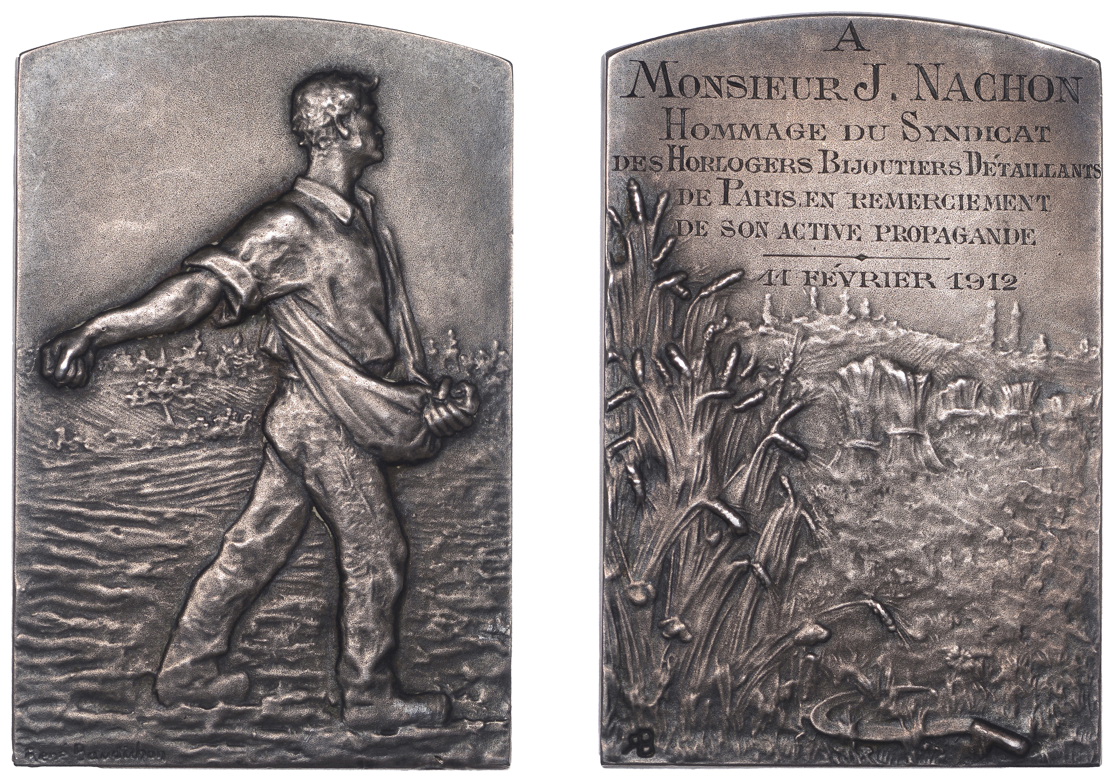 FRANCE, Le Semeur [The Sower], 1904, an Art Nouveau silver plaque