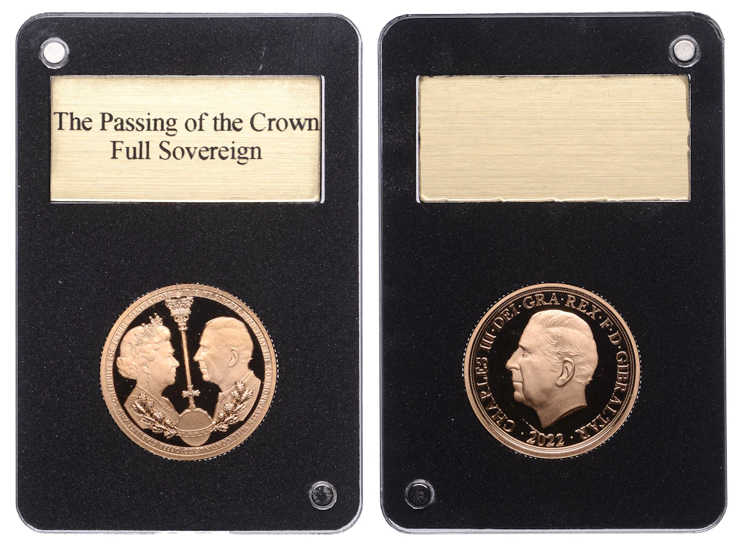 Gibraltar, Charles III, Proof Sovereign, 2022, Passing of the Crown.