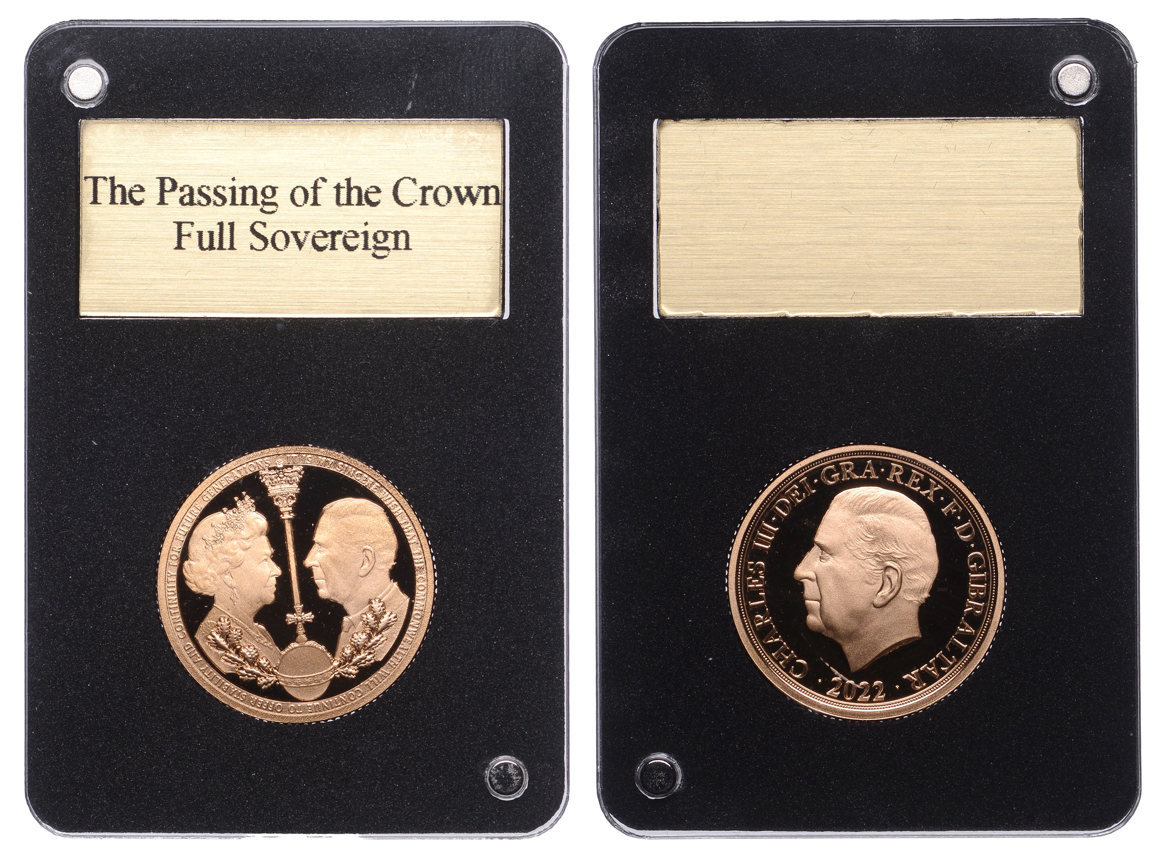 Gibraltar, Charles III, Proof Sovereign, 2022, Passing of the Crown.