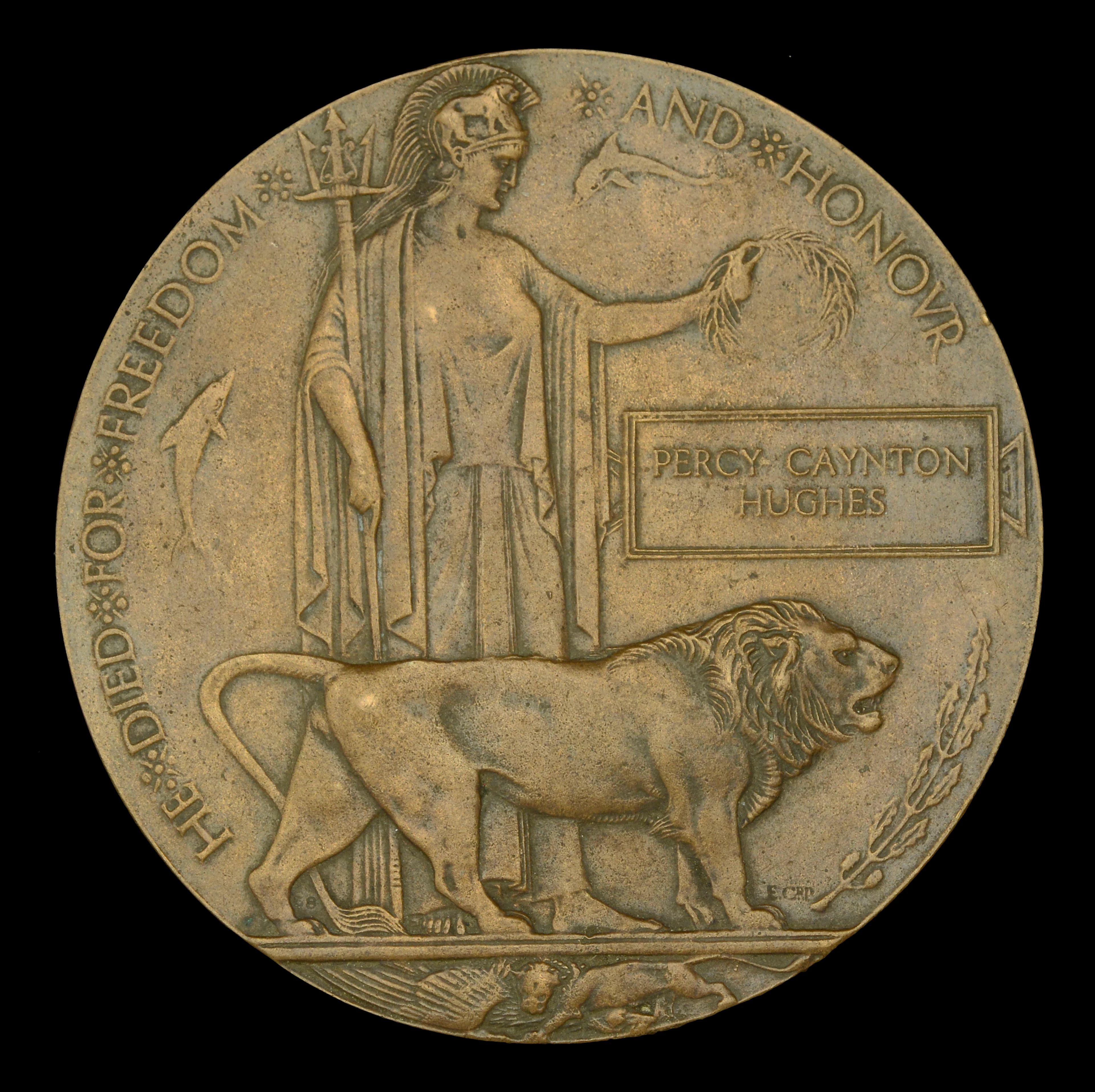 The Great War Memorial Plaque to Second Lieutenant P. C. Hughes, 3rd