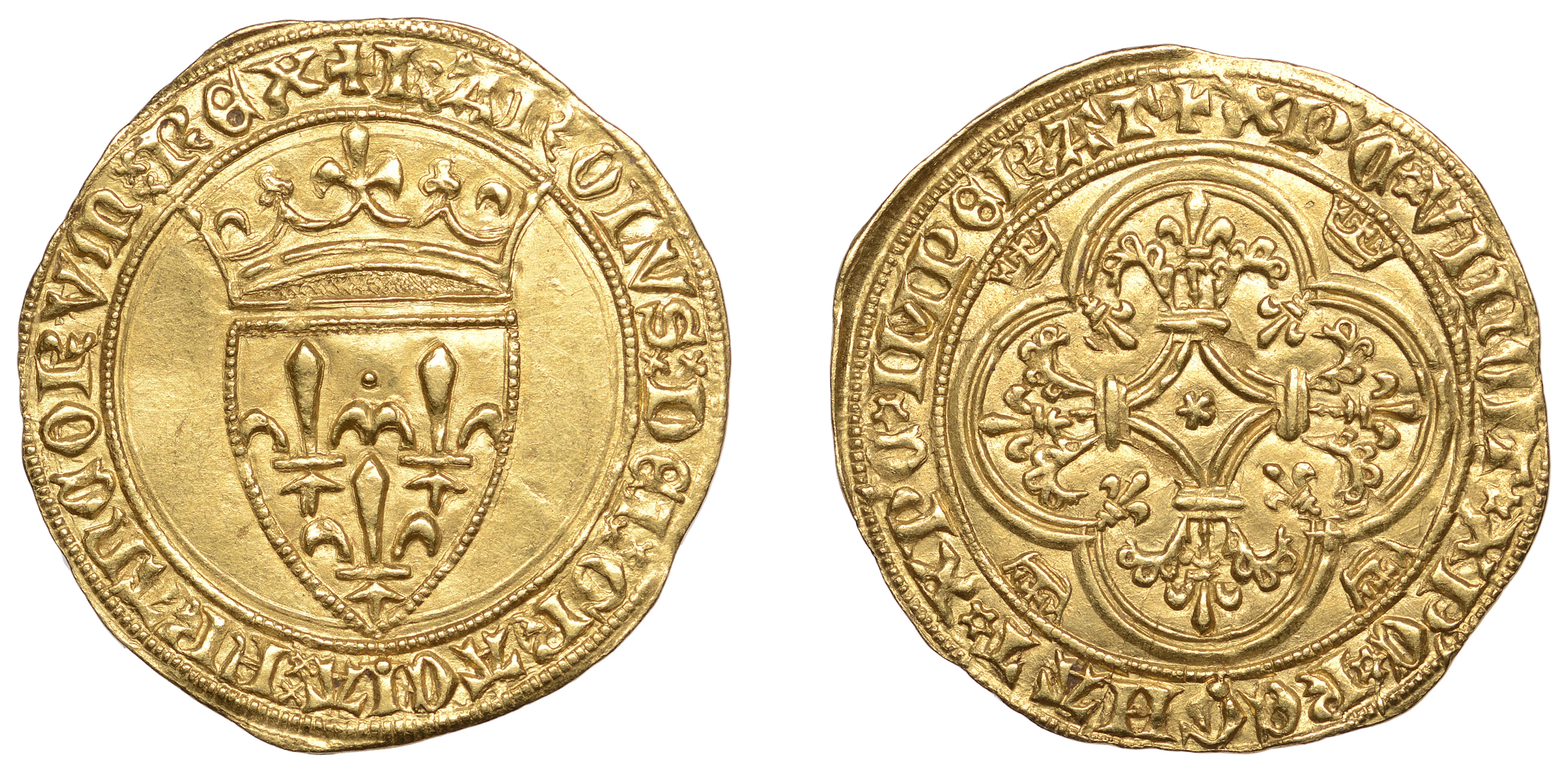 France, Charles VI (1380-1422), Écu d’or à la couronne, third and