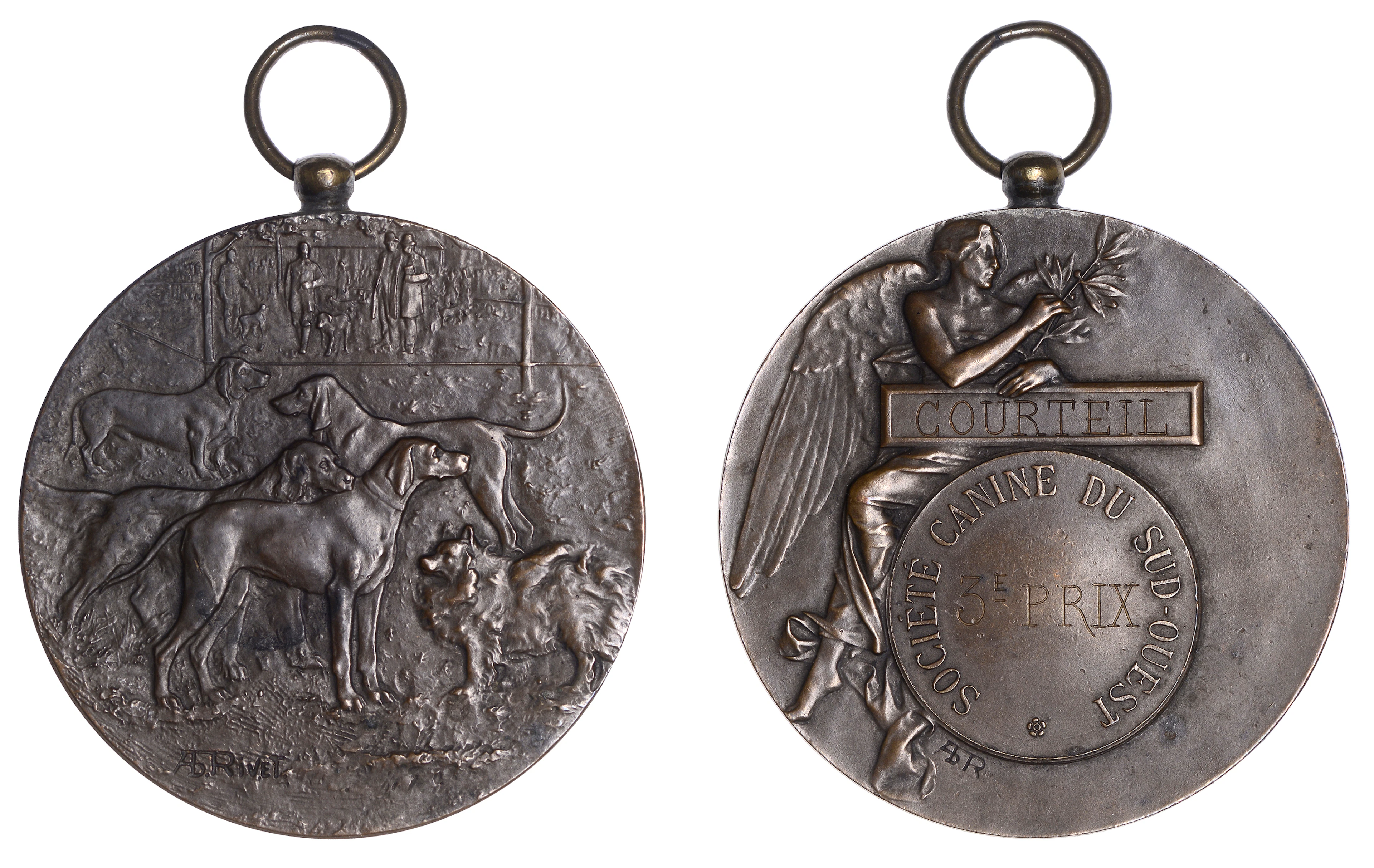 FRANCE, Concours Canine [Dog Show], c. 1895, a bronze award medal