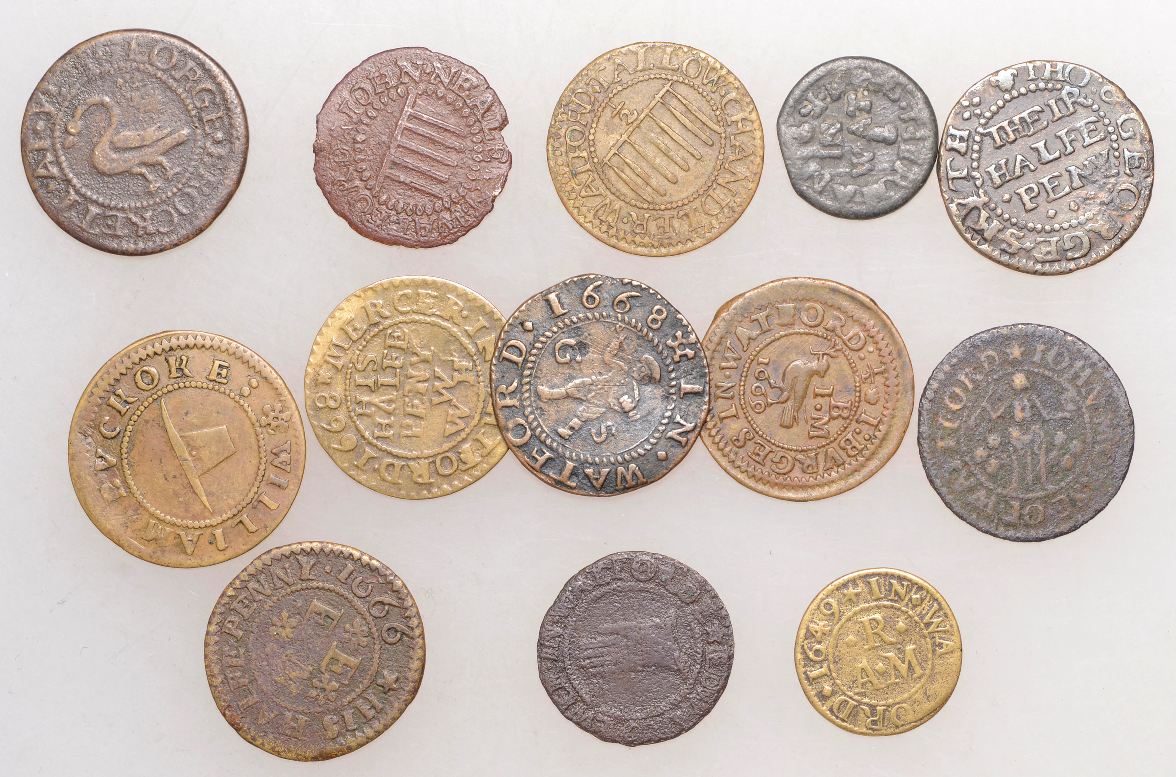 HERTFORDSHIRE, Watford, George Brockett, Halfpenny, 1668, 3.63g/6h