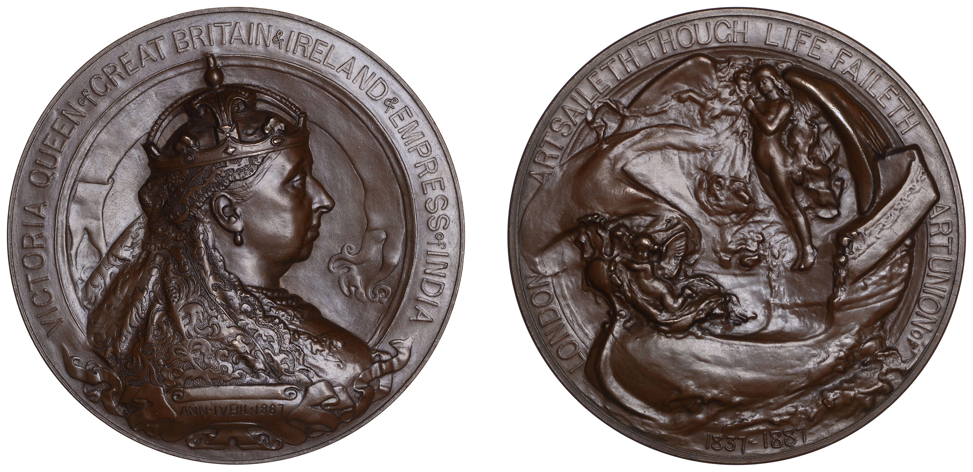 ENGLAND, Victoria, Golden Jubilee, 1887, a bronze medal, unsigned
