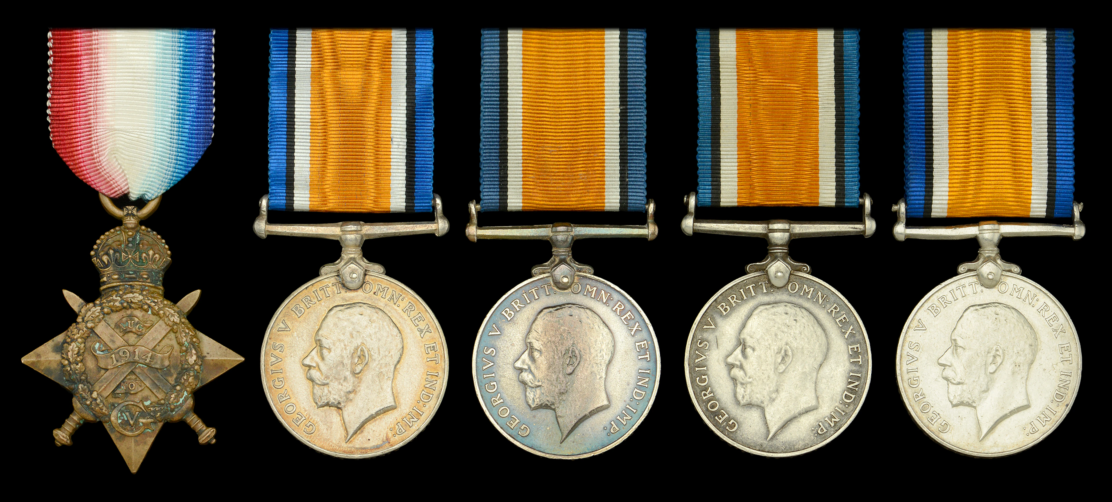 1914 Star (No. 14135 Dvr. Natha Singh, R.A. Depot.); British War Medal