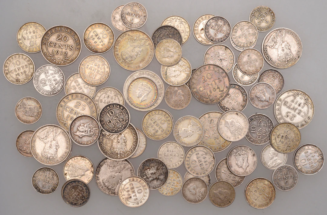 Newfoundland, Edward VII to George VI, 25 Cents (11), 10 Cents (30)