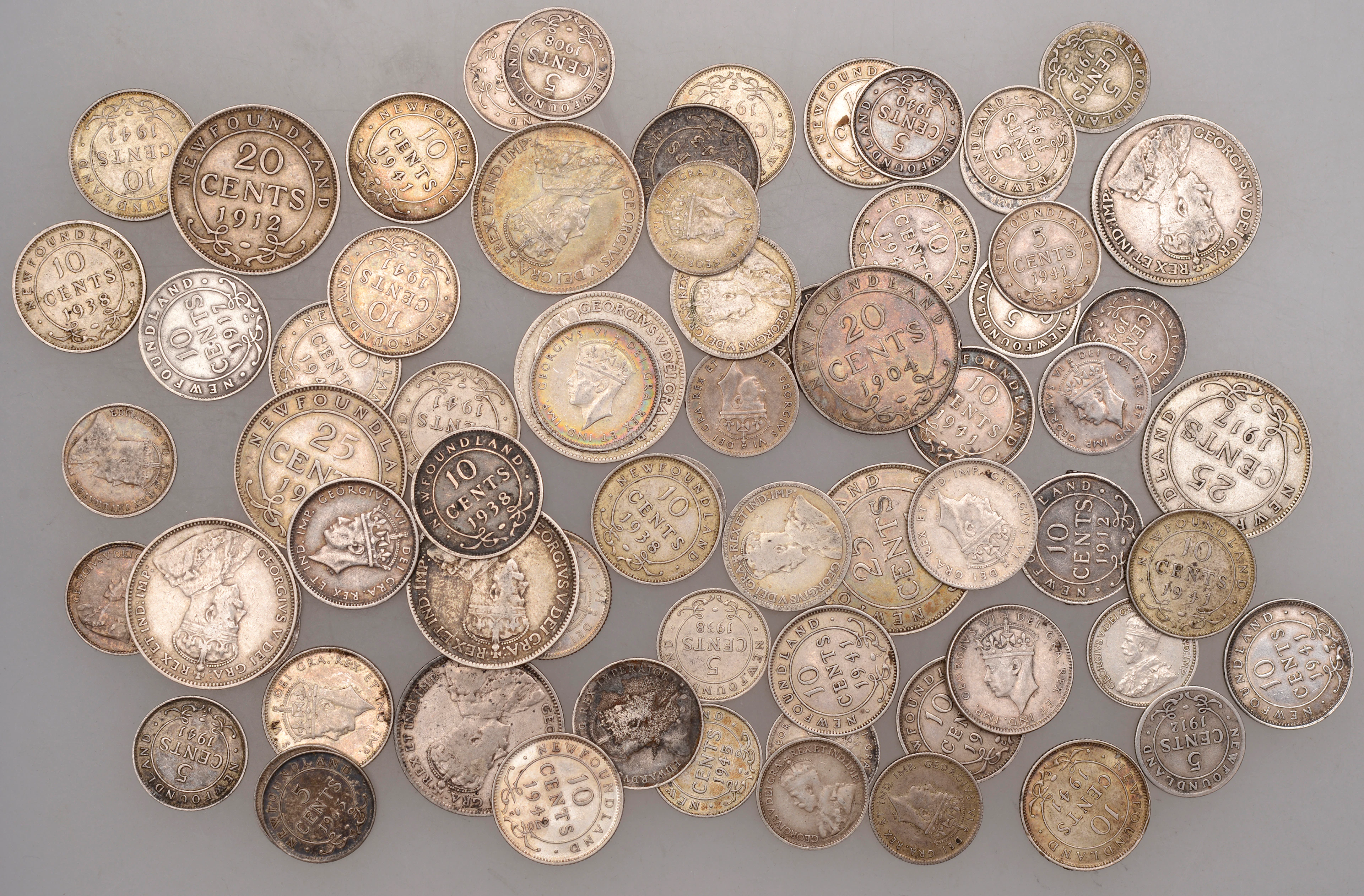 Newfoundland, Edward VII to George VI, 25 Cents (11), 10 Cents (30)