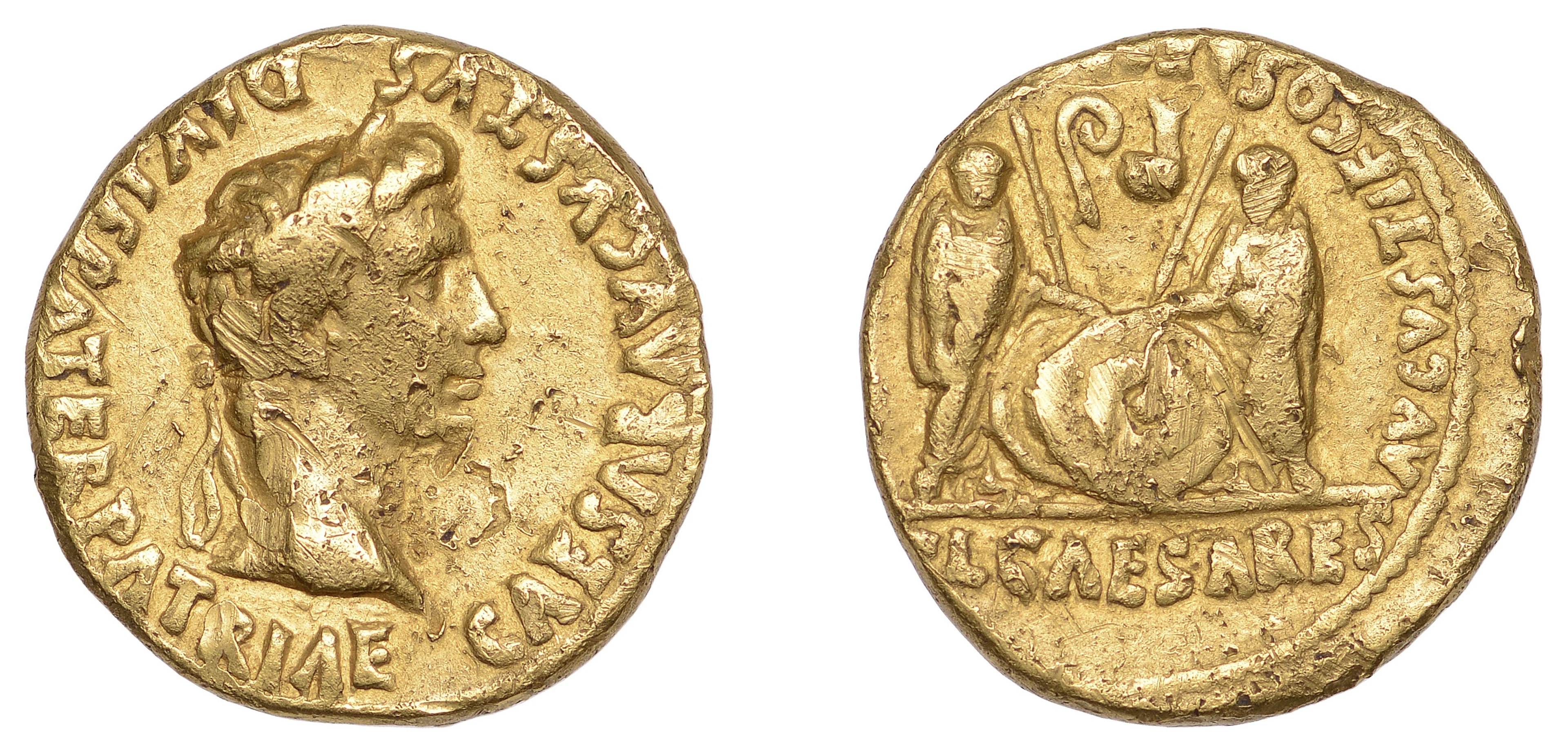 Augustus (27 BC-AD 14), Aureus, Lugdunum, 2 BC - AD 4, laureate head