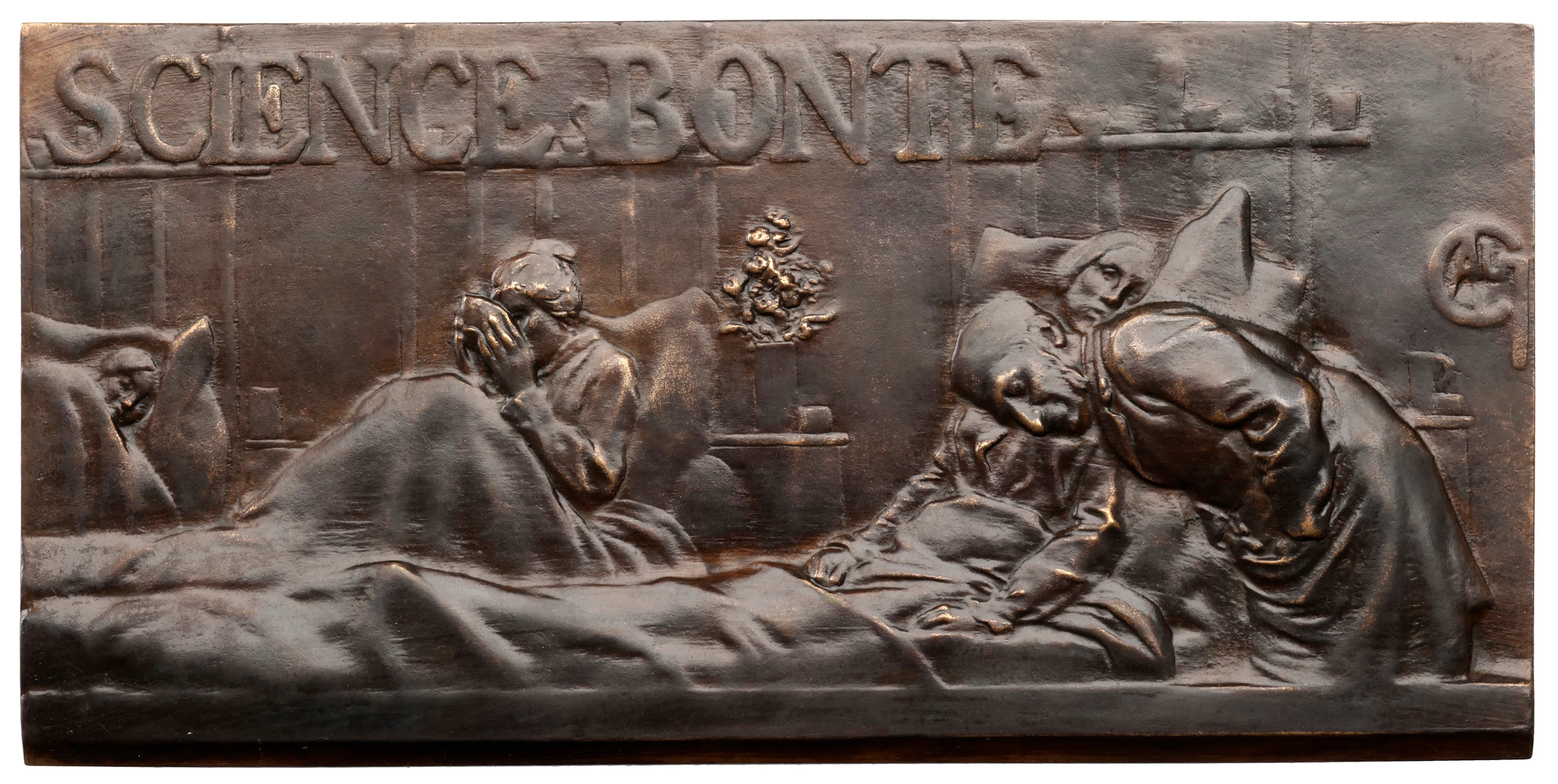 FRANCE, Science Bonté [Science Kindness], 1901, a uniface cast bronze