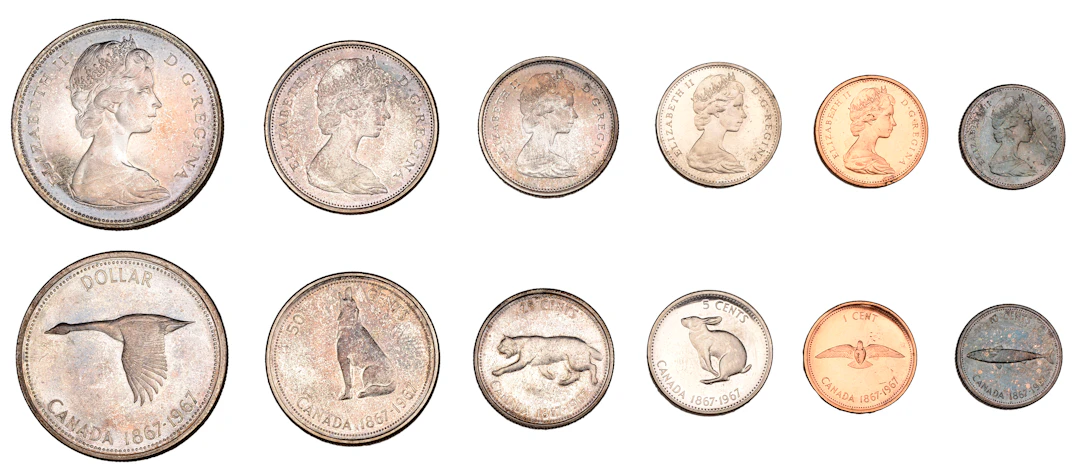 Canada, Elizabeth II, Proof-like Set, 1967, comprising Dollar to 1