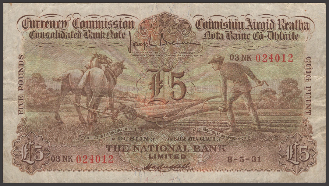 Currency Commission, National Bank Ltd, £5, 8 May 1931, serial number