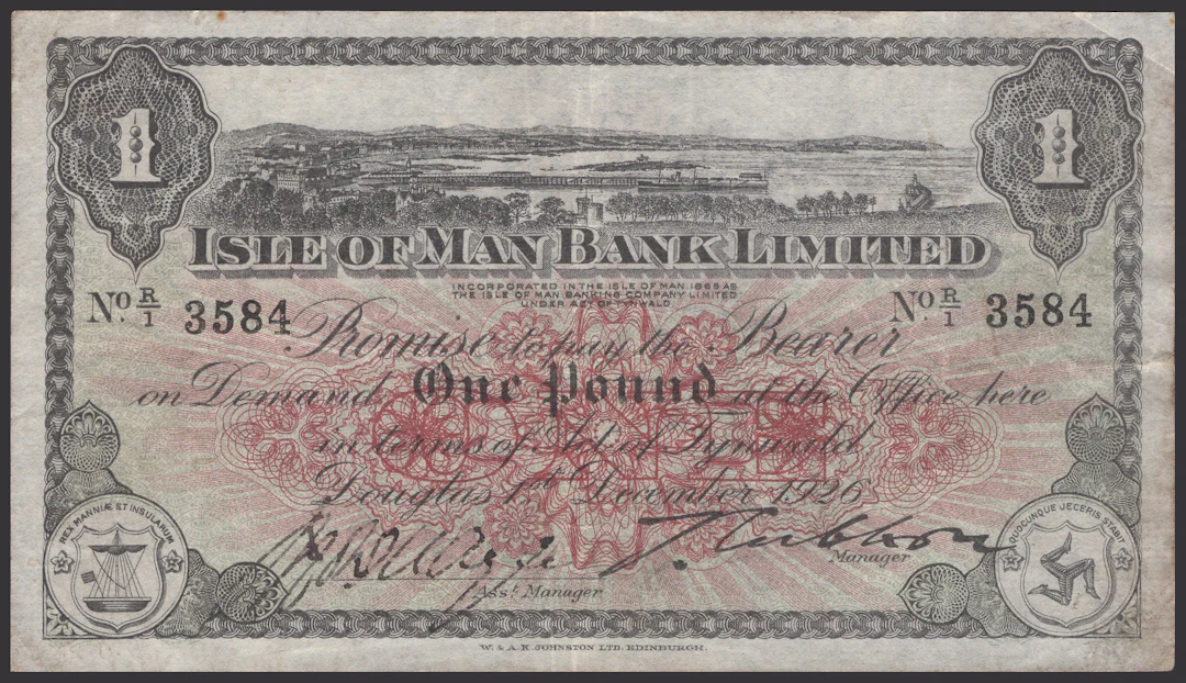 Isle of Man Bank Limited, £1, 1 December 1926, serial number R/1 3784