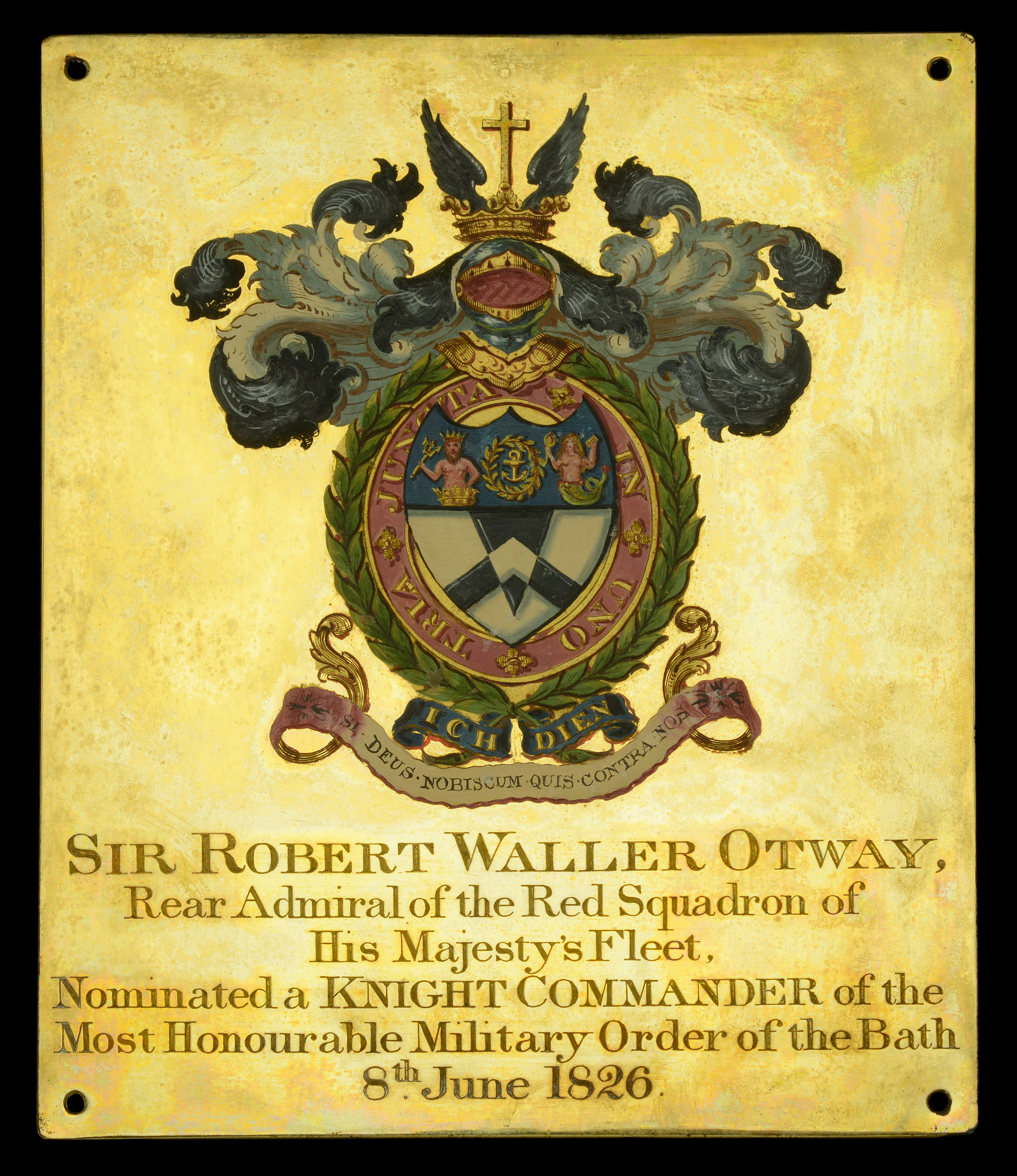 The Westminster Abbey K.C.B. Chapel Stall Plate of Admiral Sir Robert