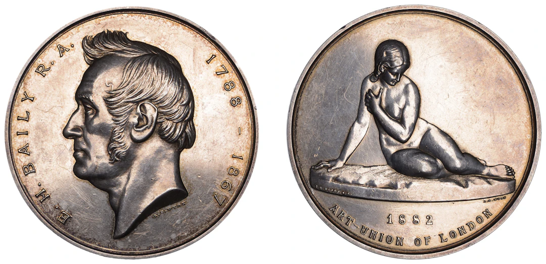 ENGLAND, Edward Baily, 1882, a silver medal by A.B. Wyon for the Art