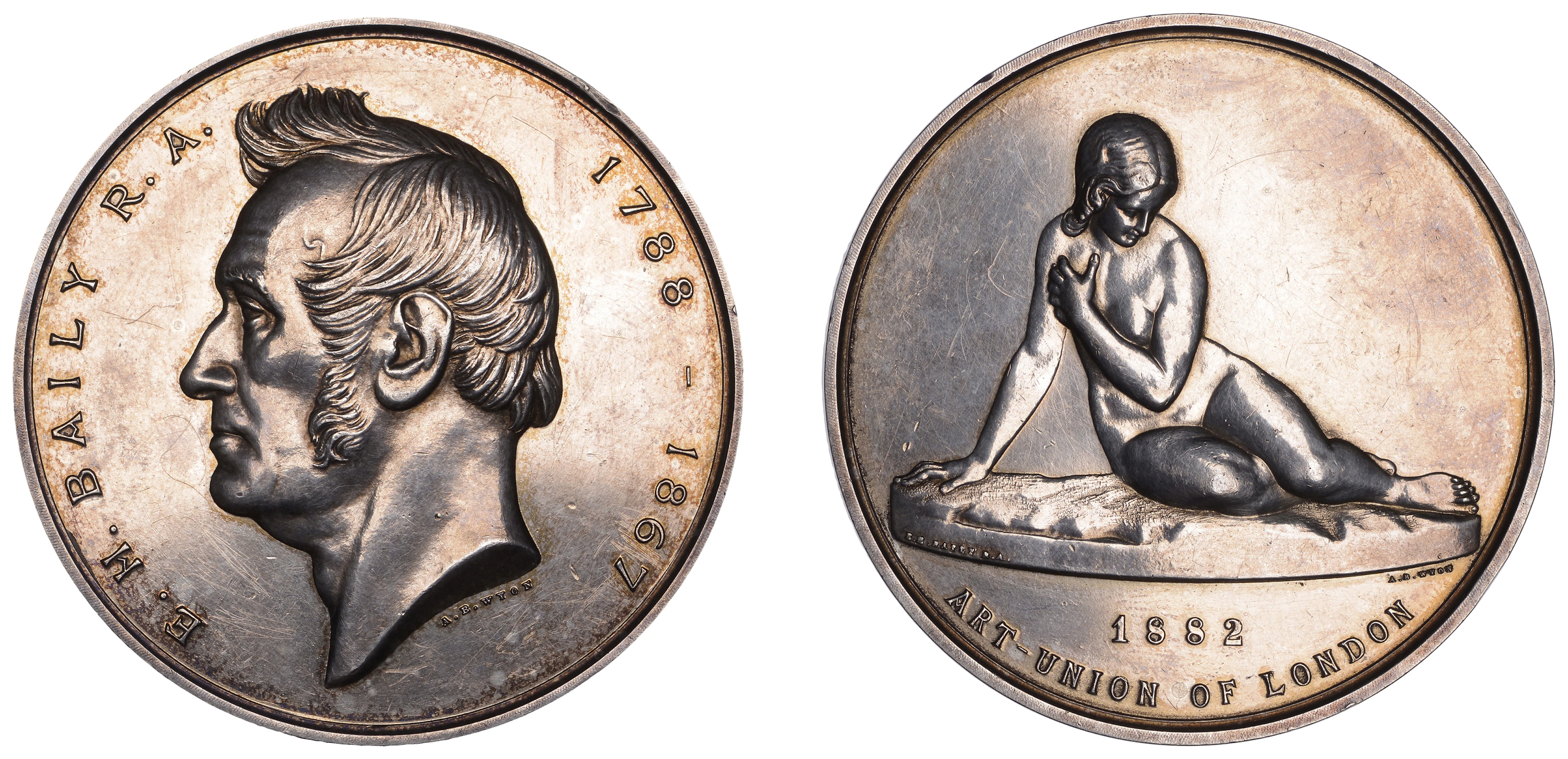 ENGLAND, Edward Baily, 1882, a silver medal by A.B. Wyon for the Art