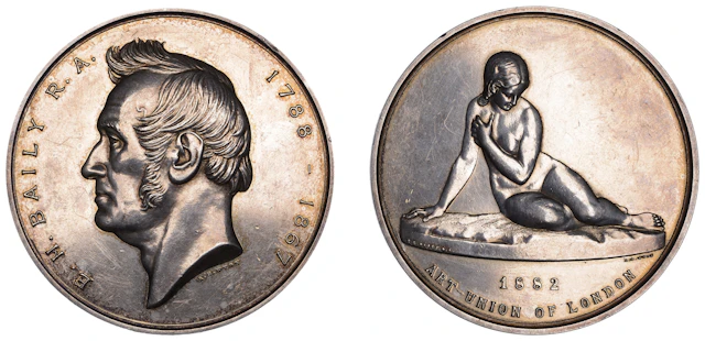 ENGLAND, Edward Baily, 1882, a silver medal by A.B. Wyon for the Art