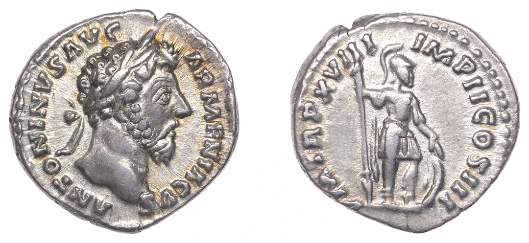 Marcus Aurelius (161-180), Denarius, 163-4, laureate head right, antoninvs