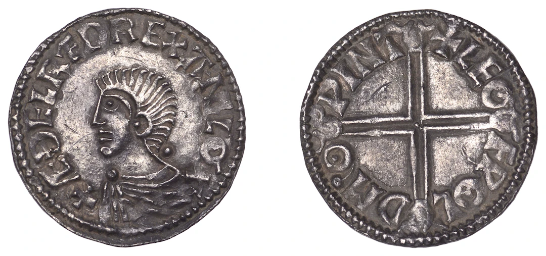 Æthelred II (978-1016), Long Cross type, Penny, Winchester, Leofwold