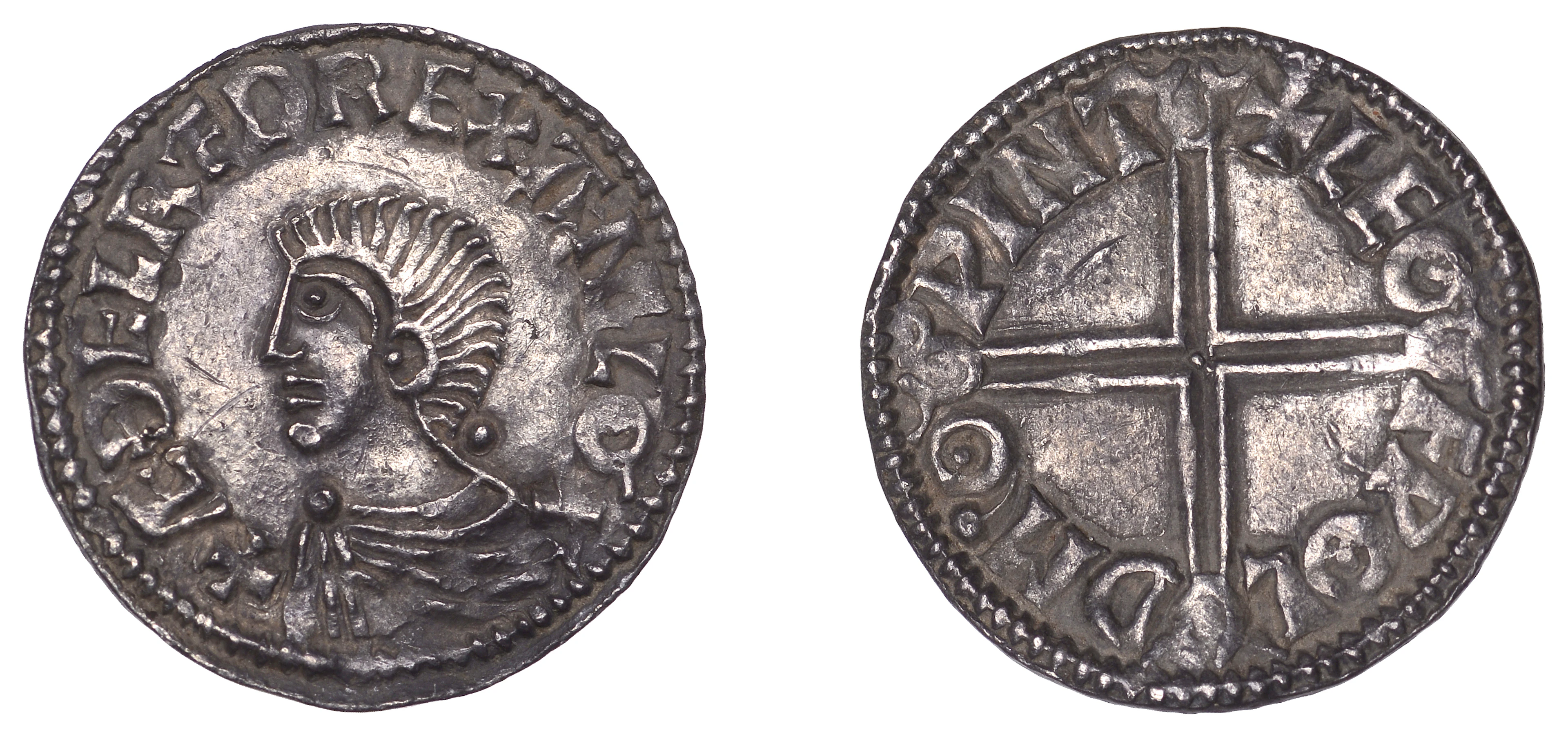 Æthelred II (978-1016), Long Cross type, Penny, Winchester, Leofwold