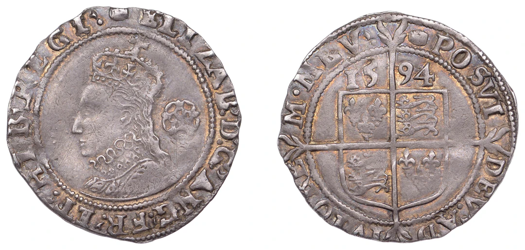 Elizabeth I (1558-1603), Sixth issue, Sixpence, 1594/3, mm. tun, bust