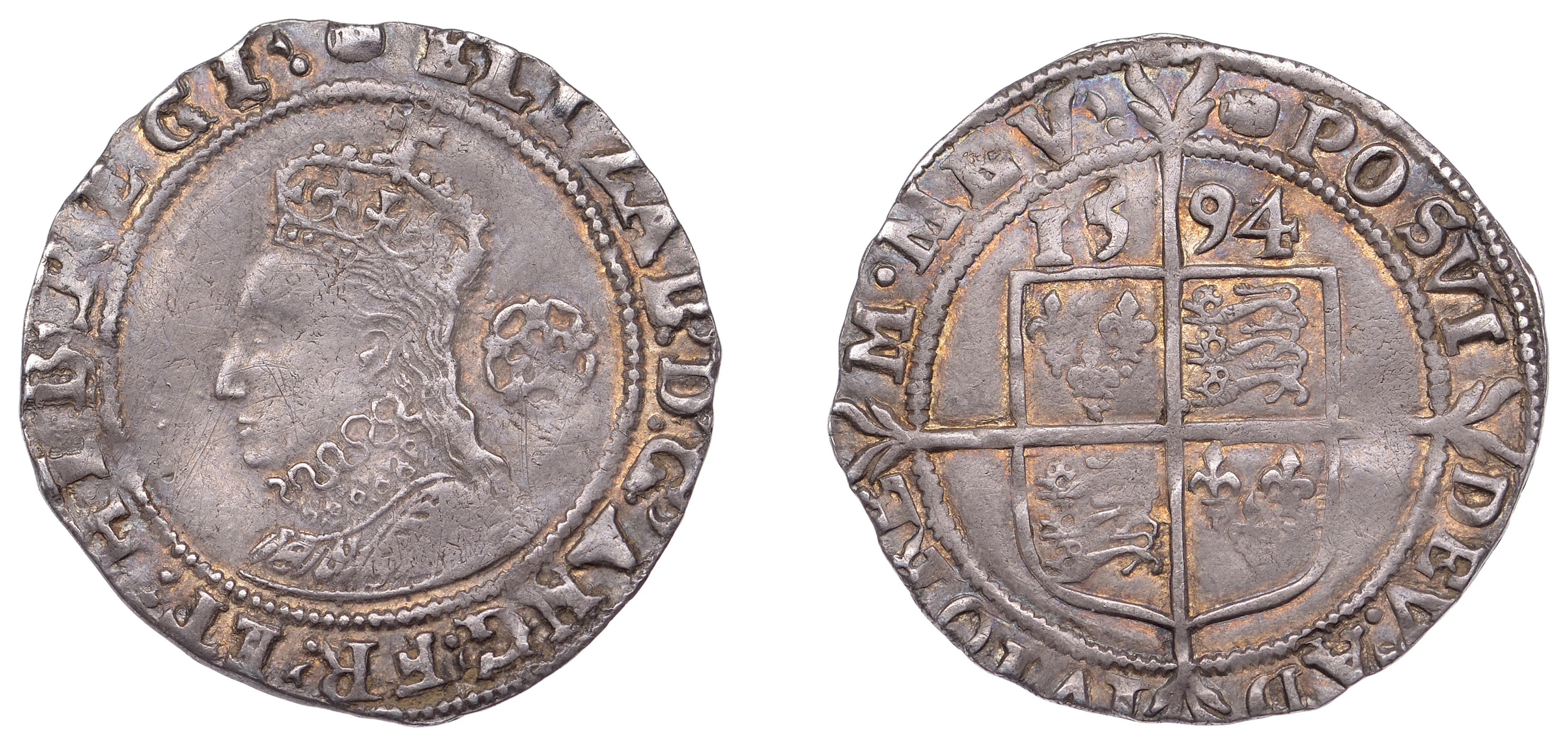 Elizabeth I (1558-1603), Sixth issue, Sixpence, 1594/3, mm. tun, bust