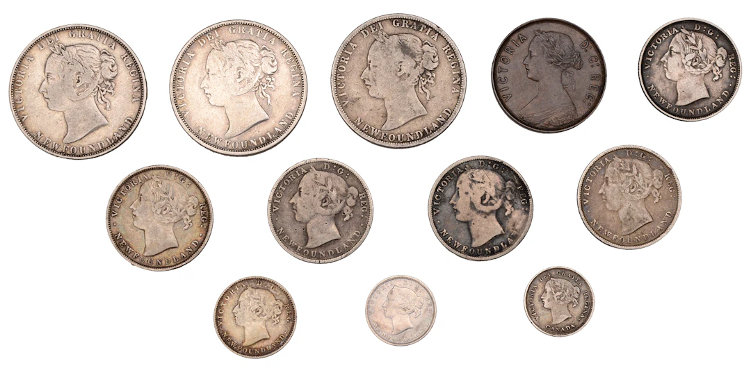 Newfoundland, Victoria, 50 Cents (3), 1870, 1885, 1899, 20 Cents (5)