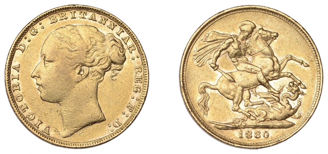 Victoria (1837-1901), Sovereign, 1880, St. George rev. (Hill 91; S