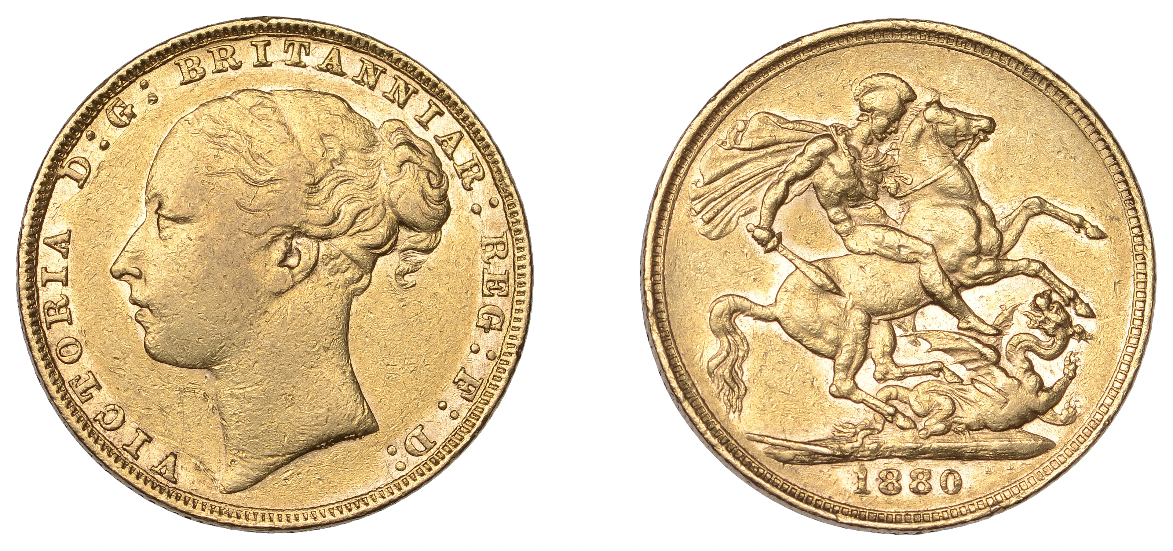Victoria (1837-1901), Sovereign, 1880, St. George rev. (Hill 91; S