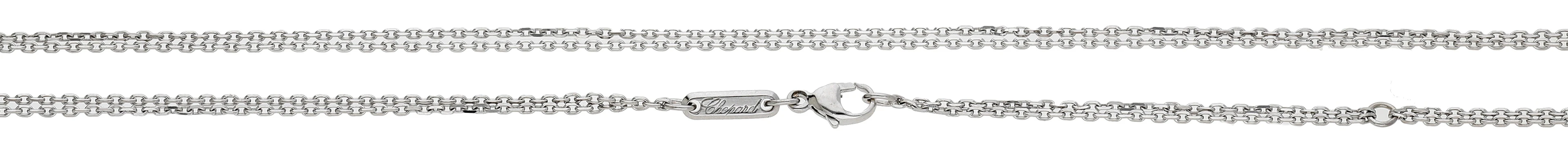 A chain necklace by Chopard, formed of two rows of faceted cable-link