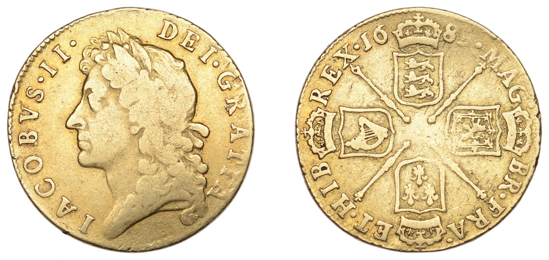 James II (1685-1688), Guinea, 1687, first bust variety (EGC 321; S